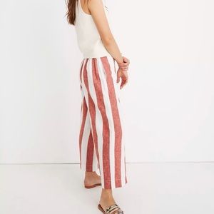 Madewell Huston Linen Striped Pull On Pants